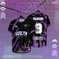 Purple Futsal Football Baju Jersey Custom Name Volta Jersey Thailand Virus Retro collar Jersey