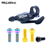 Risk 2PCS M5*14 Titanium Brake Lever Bolts For MTB Derailleur Lever Screws Fixed Brake Handle Bolt 4 Colors Bicycle Parts