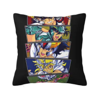 Saint Seiya Cushion Cover Knights Of The Zodiac Cartoon Manga Soft Nordic Throw Pillow Case Decor Home