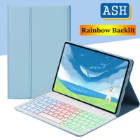 ASH for Huawei Matepad SE 10.4 Inch 2022 Rainbow Backlit Led Keyboard Case for Matepad SE 10.4" AGS5-L09 W09 Magnetic Keyboard