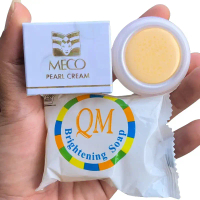 Glowing Alami Dengan Meco Pearl Cream & Sabun QM Brightening | Paket Krim Meco dan Sabun QM | BPOM