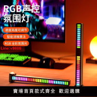 【台灣公司 超低價】拾音燈節奏燈氛圍燈RGB聲控燈汽車載LED氣氛桌面音樂感應APP頻譜