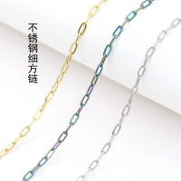 304不銹鋼焊接無縫細方鏈 包金鍍彩方線 DIY飾品手工項鏈掛飾鏈條