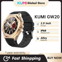 KUMI GW20 Smart Watch Business Smartwatch Men Sport Stainless Steel Case Silicone Strap Smart Watch Wristwatch Waterproof