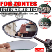 For Zontes 310T 310VX 310V 310R 310X 310M ZT310M M310 310 Accessories Convex Mirror Expand Field View Lens Rearview Side Mirrors