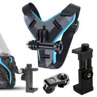 Motorcycle Helmet Chin Strap Mount with Phone Clip for iPhone Samsung Huawei LG Gopro Hero OSMO Xiaomi Yi Action Sport Camera