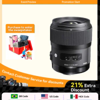 Sigma 35mm F1.4 Full Frame Mirrorless DSLR Camera Lens for Canon 5DIV Nikon D7200 D5600 D500 Sony A7 III IV 35 1.4