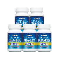 【Suntory 三得利官方直營】魚油 DHA＆EPA+芝麻明E 120顆x5罐組(DHA&EPA、芝麻明、維生素E、維生素D)