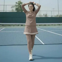 Setelan Baju Olahraga Rok Celana Sport Wanita Gym Running Outfit Kekinian - Sport Set Legging Sport 