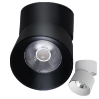 Dimmable 9W/12W LED Surface Mounted Downlights, COB Led downlights Ceiling Spot light +led driver,White/Black Shell, AC85-265V