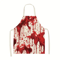 Halloween Themed Bloody Butcher Cosplay Apron Women's Home Cleaning Home Cooking Cooking Baking Apron Adult Children's Bib