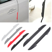 New 4PCS Protective Strip Car Side Door Edge Protector Scrape Guard Bumper Guards Handle Cover 3D Sticker Car Styling Emblem