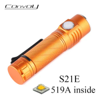 Convoy S21E 519A Flashlight Linterna Led High Powerful Torch Lamp Type-C Rechargeable Charging Port 21700 Camp Flash Light
