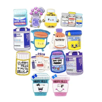 10PCS Medicine Bottle Potion Glitter Acrylic Charms Pendant Fit DIY ID Card Badge Holder Jewelry Making Hospital Worker Gift