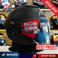 Helm Shark RS Jet Speed Tech Matt New Livery Helm Half Face Full Carbon Double Visor Easy Fit Helm P