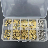 Cross-border M2 Zinc Nickel Stand-In Screw Set with 300 Male and Female Hex Nuts, Boxed Type