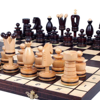 New Wooden Chess Set King Height 120mm Chess Pieces Floding Chessboard 50*50cm solid wood large Chess Game Set I185