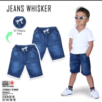Celana pendek anak celana jeans anak celana pendek murah jeans destroy jeans whisker