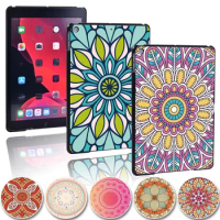 Case For Apple iPad 9 10.2" 2021 (9th Generation) Hard Shell Multicolor Slim Tablet Printed Mandala Cove Case + stylus