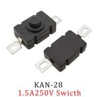 5-50Pcs 18 x 12mm KAN-28 Self Locking Flashlight Switches 1.5A 250V SMD Type Push Button Switches 2P-ON-OFF Small Switches KAN28