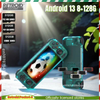 Retroid Pocket 4 Pro Retro Handheld Game Console 4.7 Inch Touch Screen RAM 8+128G WiFi 6.0 Bluetooth 5.2 5000mAh 3D Hall Sticks