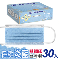 【普惠醫工】成人平面醫用口罩-丹寧淺藍(30片/盒)