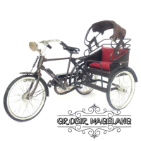 Becak Medan Miniatur Mini Logam Souvenir Khas Yogya Grosir Pajangan