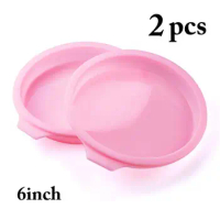 6Inch Round Silicone Cake Mold 2pc 6Inch Silicone Mould Baking Forms Non-Stick Silicone Baking Pan For Pastry Cake Tool Bakeware