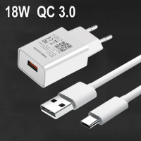 Fast Phone Charger Type-C USB Cable Quick Charge 3.0 EU Plug For Motorola Moto G8 G9 G7 Power Plus Play Samsung Phone Adapter