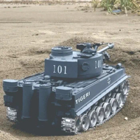 Tiger Style Remote-controlled Tank Can Fire Guns, Rechargeable Metal Track Type 99a Chinese Alloy Model Boy Toy