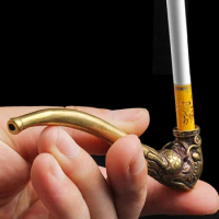 Copper cigarette Holder Metal Head Handmade Removable Easy Chinese dragon Cleaning Holders for Standard Cigarette