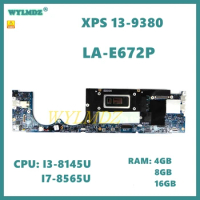 ED030 LA-E672P CPU: I3-8145U/I7-8565U RAM:4G/8G/16G Mainboard For Dell XPS 13 9380 Laptop Motherboard 100% Tested Working Used