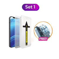Set1 ฟิล์มกระจกกันมอง แถมฟรี กระจกป้องกันเลนส์กล้อง IPhone14Plus สีใส