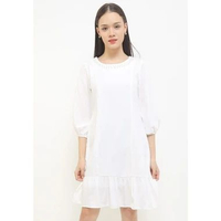 White Mode Mahreen Dresses - Pakaian Wanita Dress Gaun Cewek L