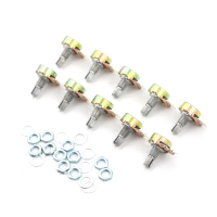 10pcs 100k ohm linear rotary potentiometer panel periuk b100k 15mm 3pin wh148
