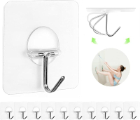 Transparent Self Adhesive Hooks Wall Hook 8 Pack