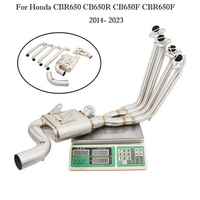 Slip On 51mm Muffler Motorcycle Exhaust Header Connection Link Pipe Stainless Steel For Honda CBR650 CB650R CB650F CBR650F