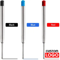 10pcs Metal Ballpoint Pen Refills Blue Red Black Ink Medium Roller Ball Pens Refill for Parker School Office Stationery Supplies
