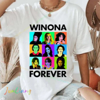 Horror Movie Fans Retro Y2k Vintage Top Winona Ryder Winona Forever T-Shirt Unisex 100% Cotton Men's