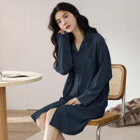 Cotton Sleepwear Women's Autumn Long Sleeve Nightgowns For Women Nightwear Pajama Dress Lingerie Clothing Female Homewear
