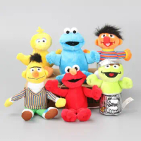 Cartoon 6 pcs/Set 13-18 cm Elmo Cookie Monster Stuffed Doll Kawaii Puppet Plush Toys Kids Halloween Gift