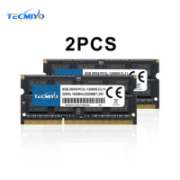 TECMIYO 2X8GB DDR3L 1600MHz SODIMM Laptop Memory RAM DDR3 8GB 1600MHz SODIMM 1.35V PC3L-12800S Non-ECC - Black