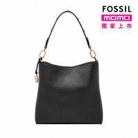 【FOSSIL】Jessie 真皮肩背水桶包-黑色 ZB11003001(母親節)