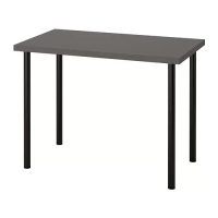 LINNMON/ADILS 書桌/工作桌, 深灰色/黑色, 100x60 公分