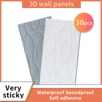 30PCS 3d Wallpaper Supplier PE Wall Panels Self-Adhesive Wallpaper 3d Foam Wall Stickers For Wall Papers Home Decor