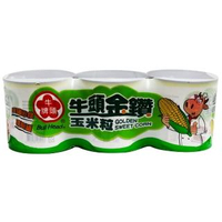 【Bull head 牛頭牌】金鑽玉米粒340g*3
