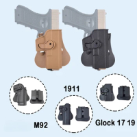Tactical Pistol M92 Glock 17 19 1911 Pouch Adjustable Adapt Paddle Airsoft Belt Gun Holster Magazine Hunting Accessories