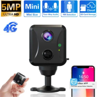 5MP 4G SIM Card Mini Size Camera Built-in Battery Two-Way Audio PIR Detection 4X Digital Security Surveillance IP Camera UBox