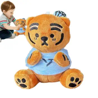 Tiger Plush Toy Cartoon Bunny Huggable Stuffed Toy Children Multipurpose Animal Plushies Cute Throw Pillow For Table Decoration