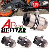 51mm 60mm AR exhaust Austin Racing Inlet universal Muffler Pipe Exhaust Pipe Tailpipe